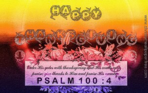 Happy Thanksgiving Psalm 100 Verse 4 Textured Gradient